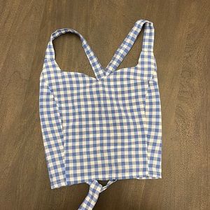 blue and white crop top from shein, never worn, only tried on